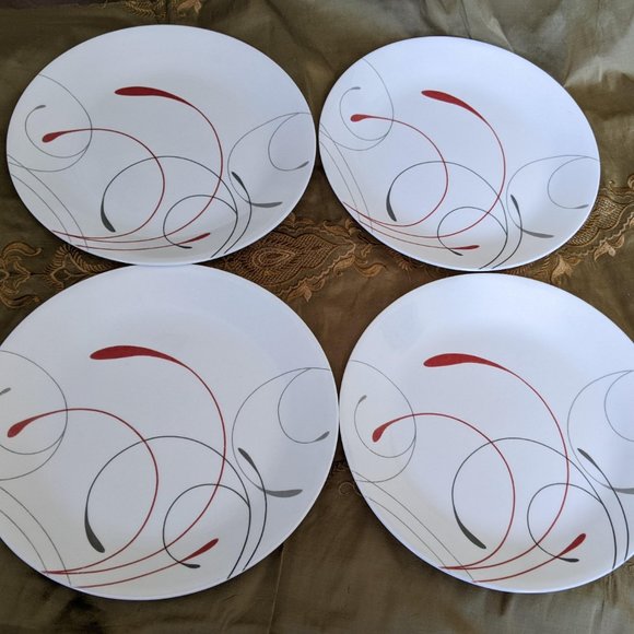 Corelle Impressions Splendor Vitrelle Glass Round Dinner Plate Plates Set of 4 - Picture 3 of 6